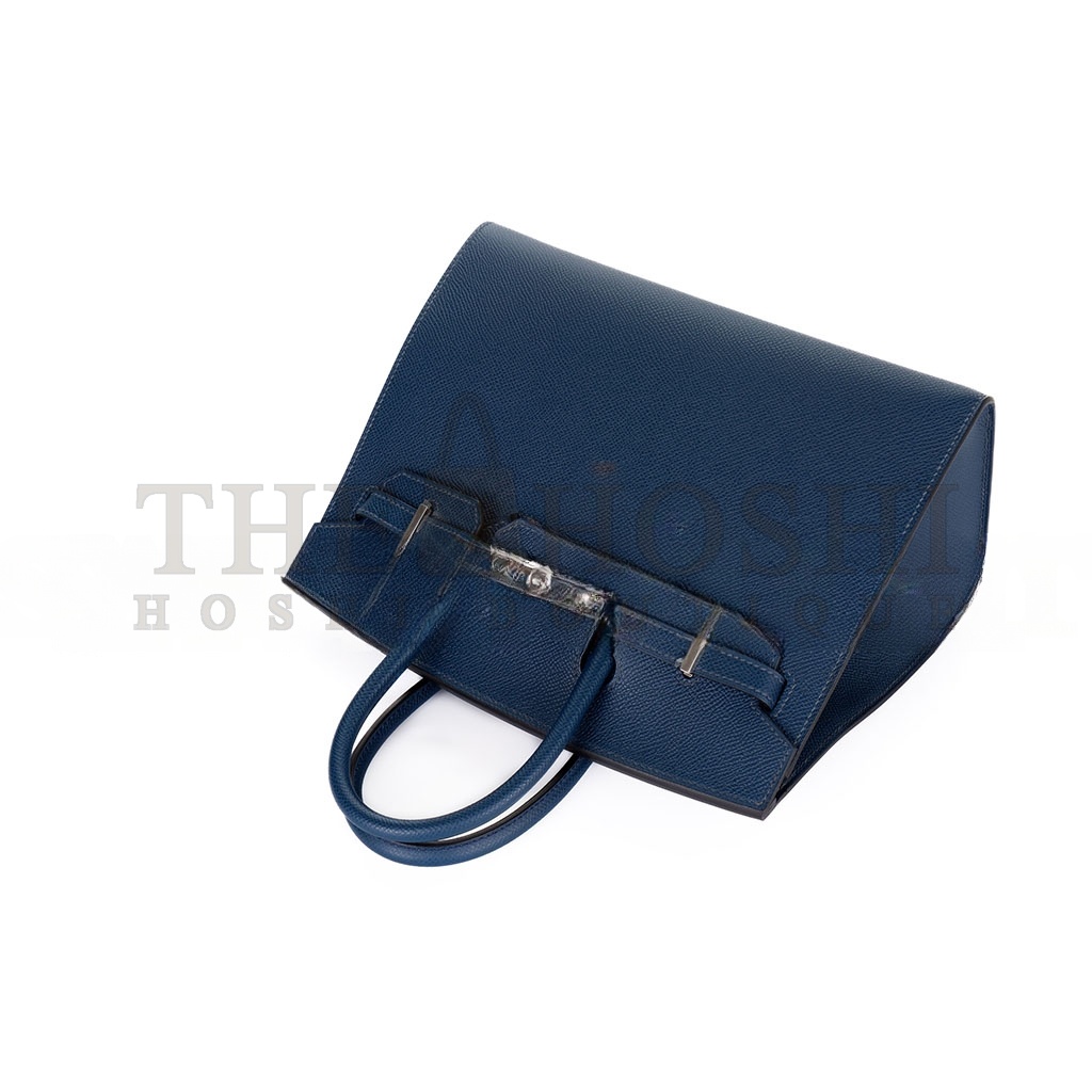 H**me5 BIRKIN 25 EPSOM LEATHER ROYAL BLUE SILVER BUCKLE BAG 1274381 (25*20*13cm) Master Quality
